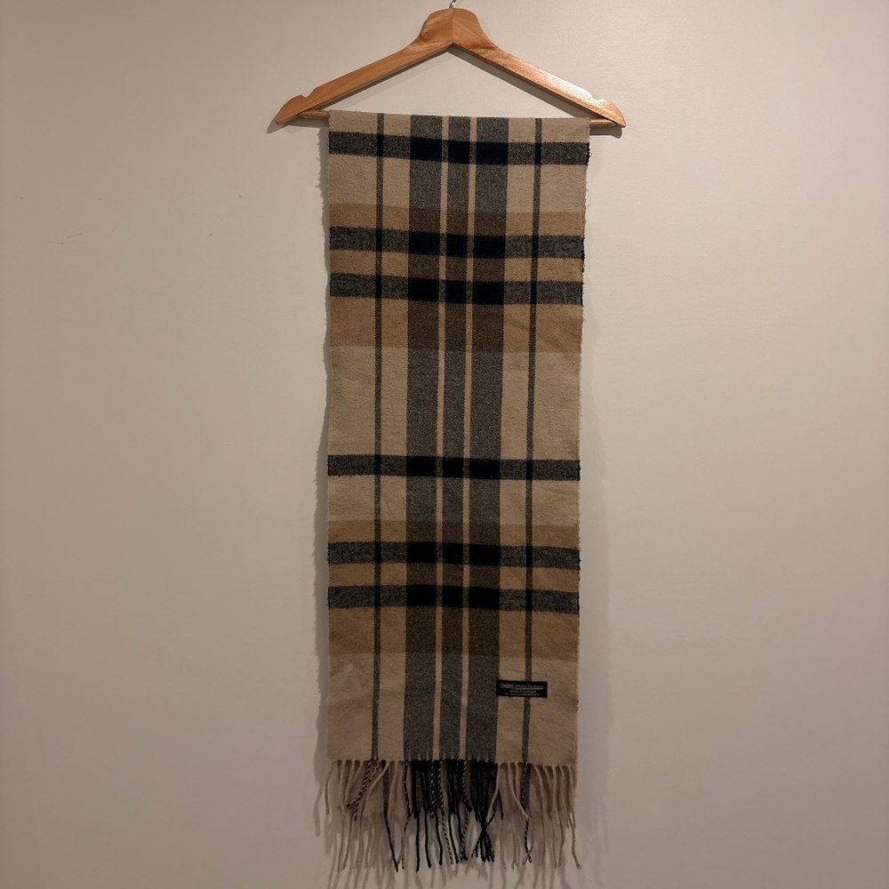 Plaid scarf 100% cashmere Made in Scotland EUC - Picture 1 of 5